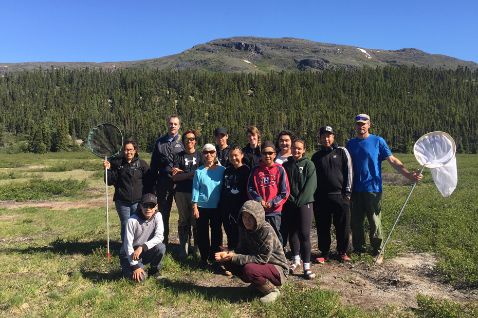 Un groupe de campeurs et de chercheurs au Parc national Kuururjuaq, Québec, 2018 