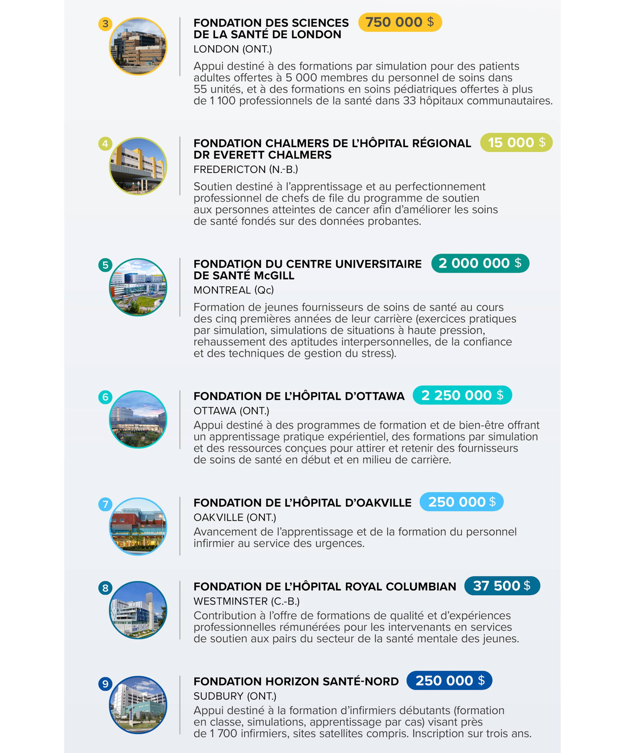 Exemples de projects soutenus par RBC Fondation infographie 