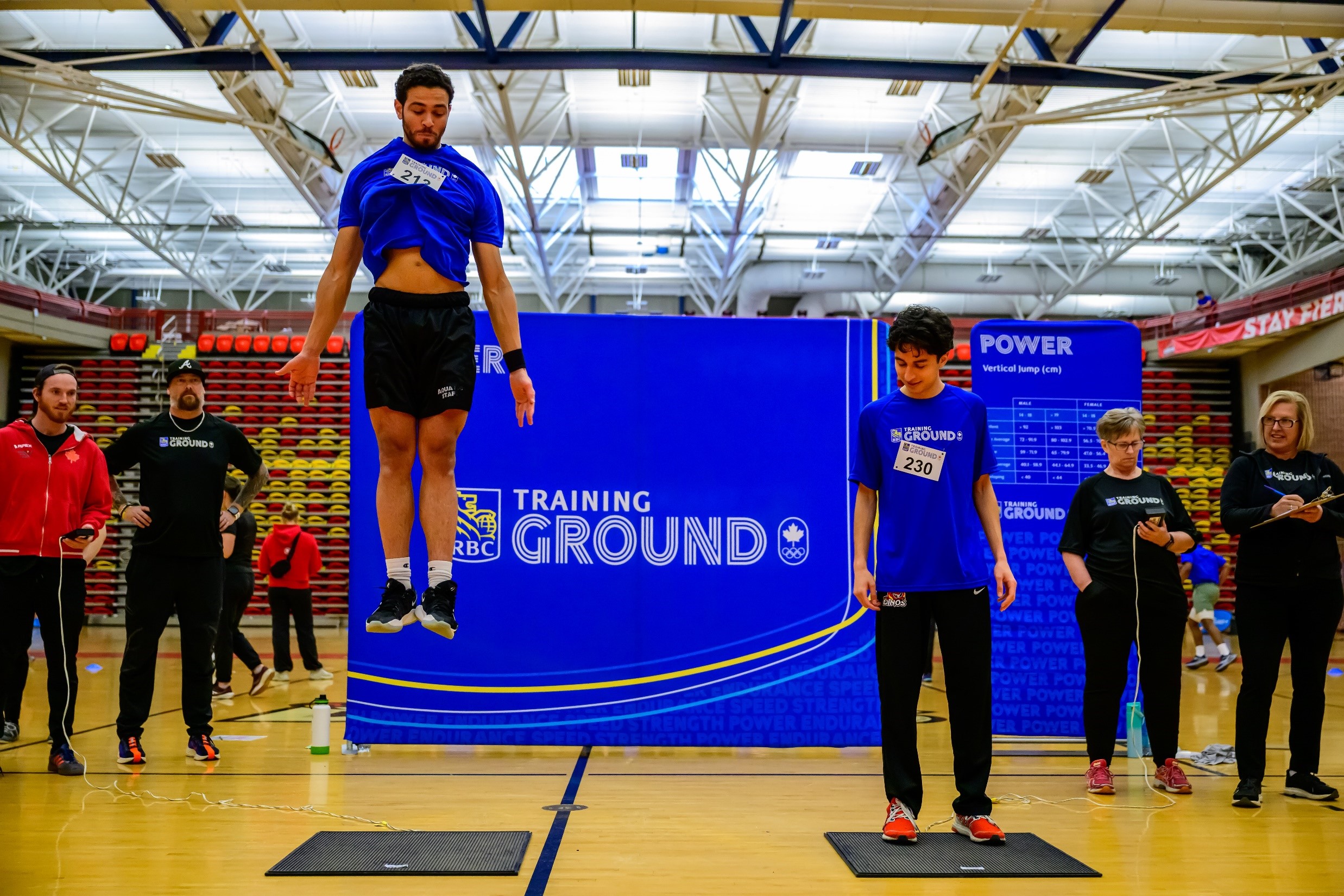 Participants à Cleats4Kids à la station d’essai.