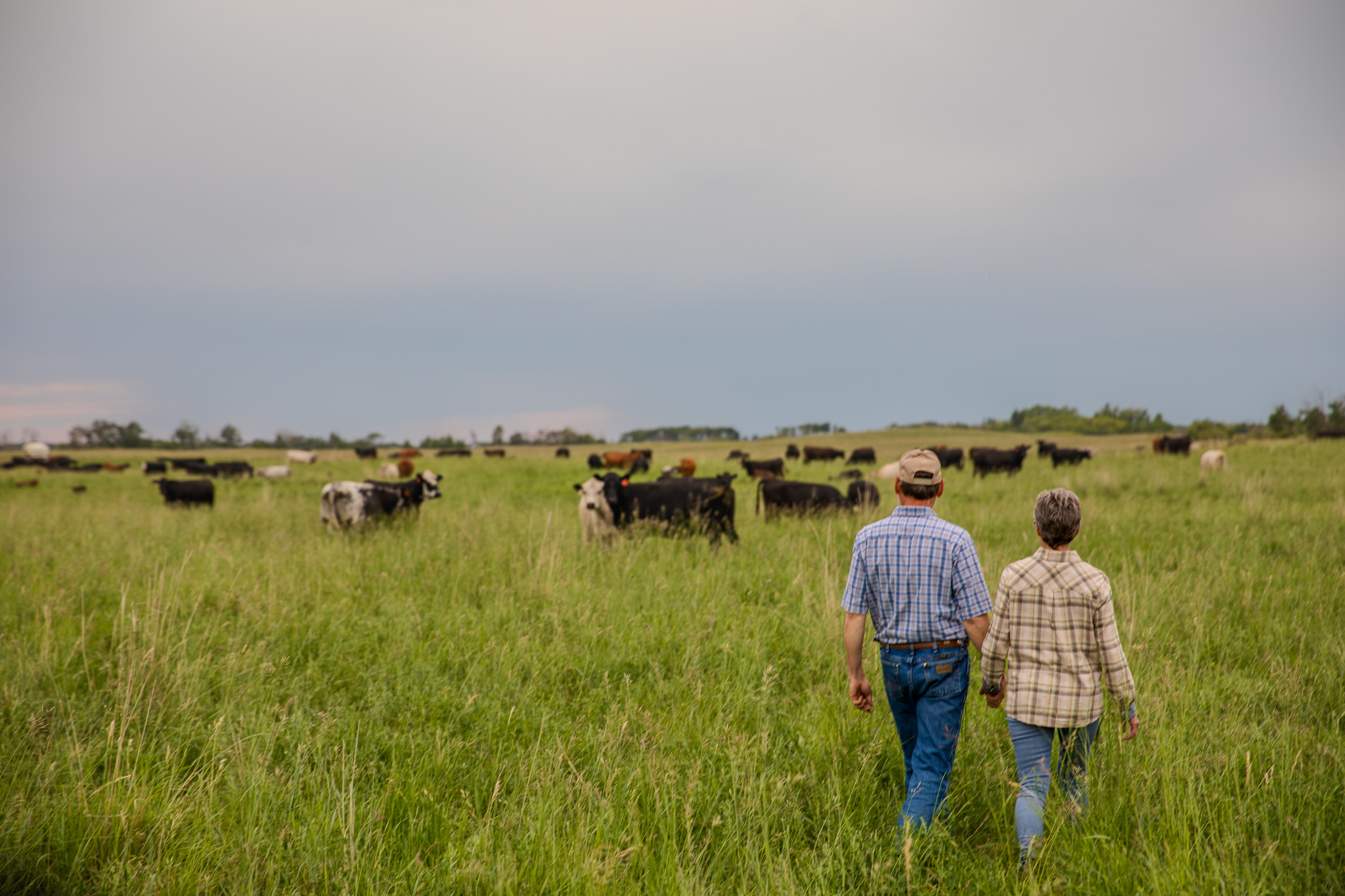 Garry et Lynn Richards sur leur ranch situé près de Bangor, en Saskatchewan